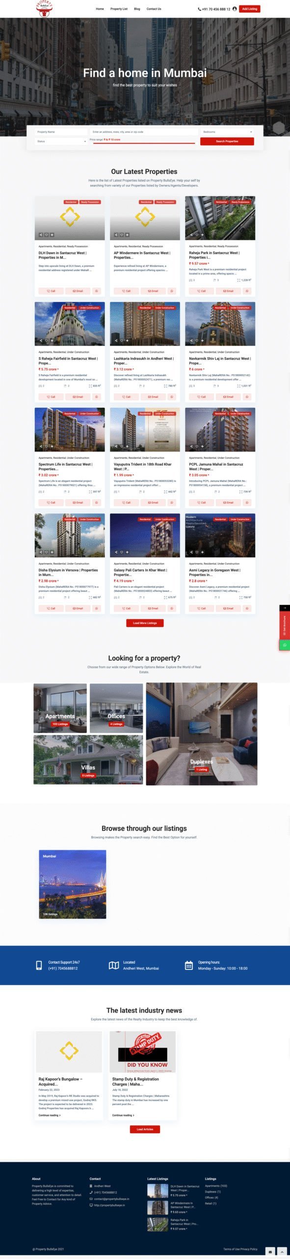 Property Bullseye website by Spidery Web