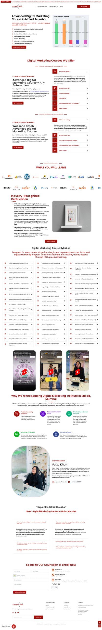 Spidery Web Institute website by Spidery Web